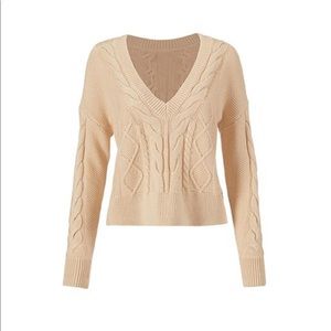 CAbi Spring 2020 Cropped Cable Pullover Size L